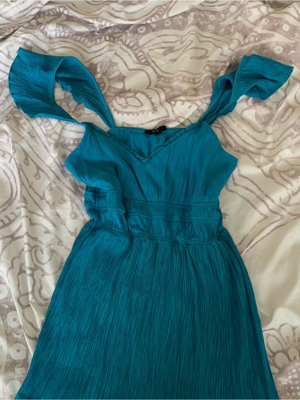 Teal One-Piece dress with Tie Straps